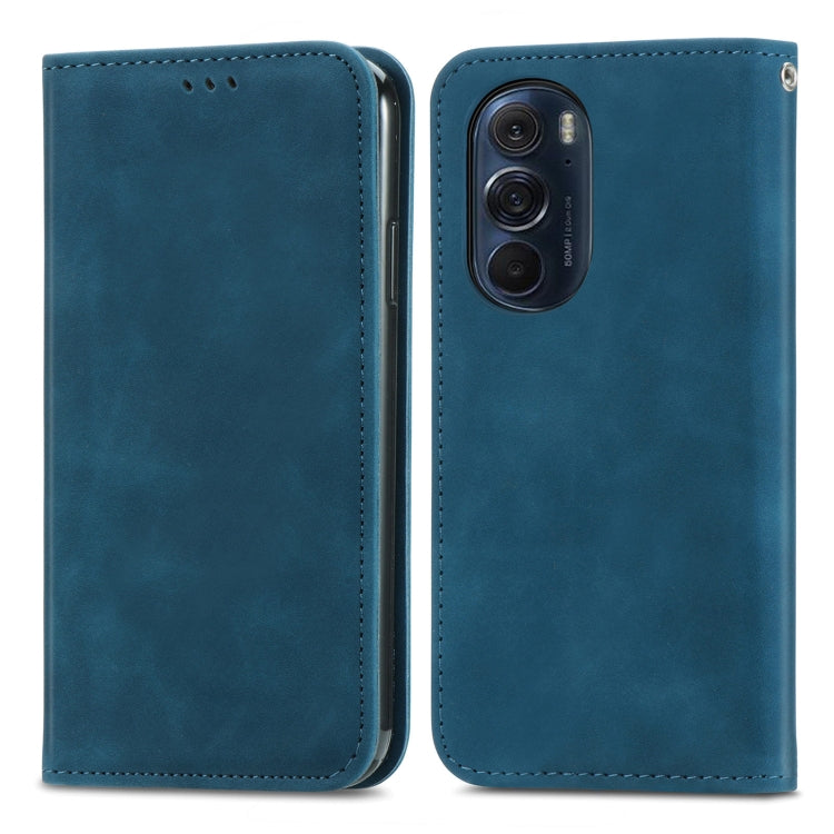 For Motorola Edge X30 Retro Skin Feel Magnetic Horizontal Flip Leather Phone Case