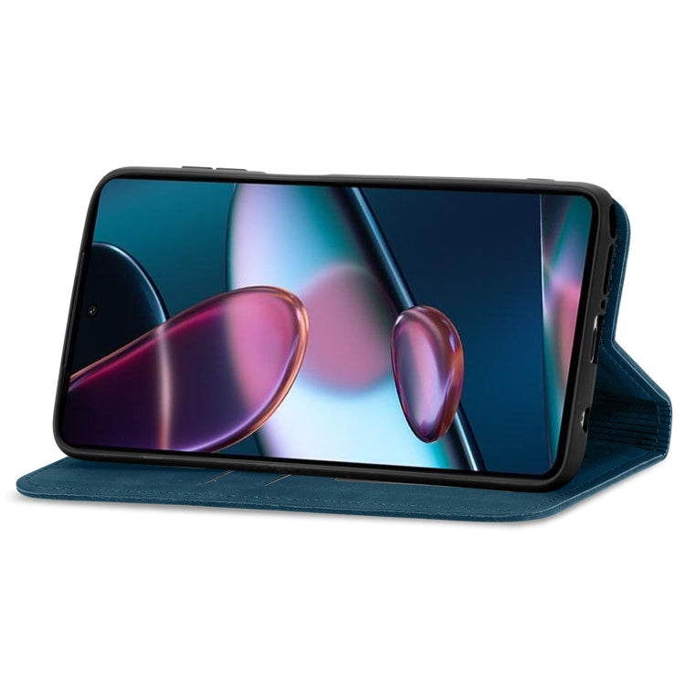 For Motorola Edge X30 Retro Skin Feel Magnetic Horizontal Flip Leather Phone Case