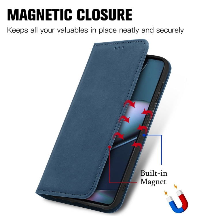 For Motorola Edge X30 Retro Skin Feel Magnetic Horizontal Flip Leather Phone Case