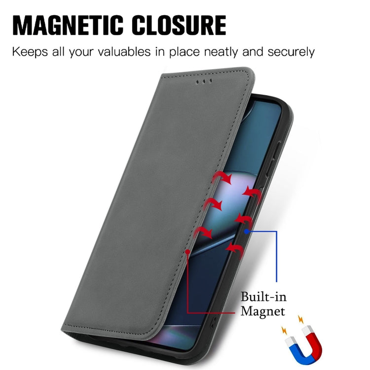 For Motorola Edge X30 Retro Skin Feel Magnetic Horizontal Flip Leather Phone Case