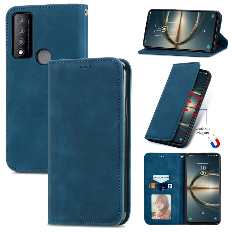 For TCL 30 V 5G Retro Skin Feel Magnetic Horizontal Flip Leather Phone Case