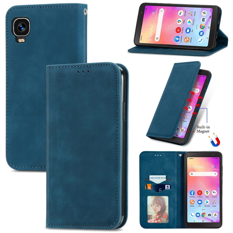 For TCL A509DL / A3 Retro Skin Feel Magnetic Horizontal Flip Leather Phone Case