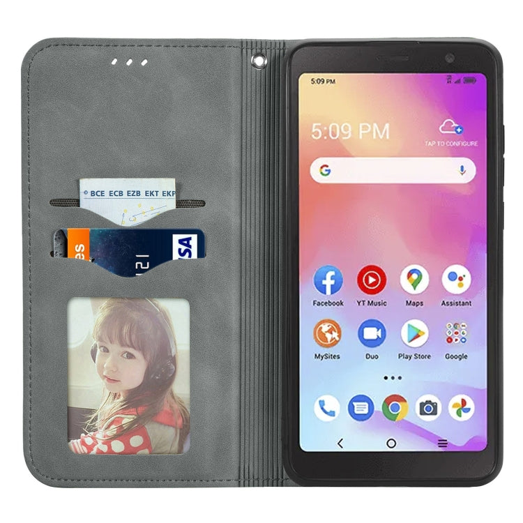 For TCL A509DL / A3 Retro Skin Feel Magnetic Horizontal Flip Leather Phone Case