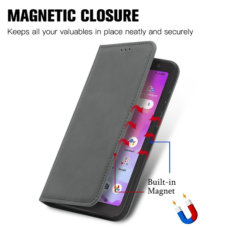 For TCL A509DL / A3 Retro Skin Feel Magnetic Horizontal Flip Leather Phone Case
