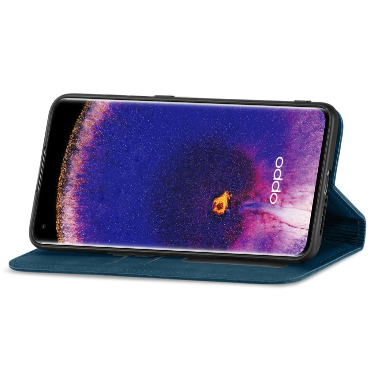 For OPPO Find X5 Pro Retro Skin Feel Magnetic Horizontal Flip Leather Phone Case