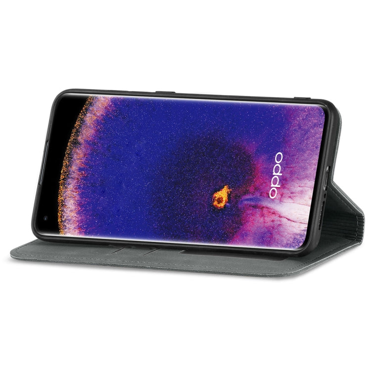 For OPPO Find X5 Pro Retro Skin Feel Magnetic Horizontal Flip Leather Phone Case