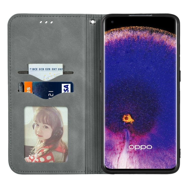 For OPPO Find X5 Retro Skin Feel Magnetic Horizontal Flip Leather Phone Case