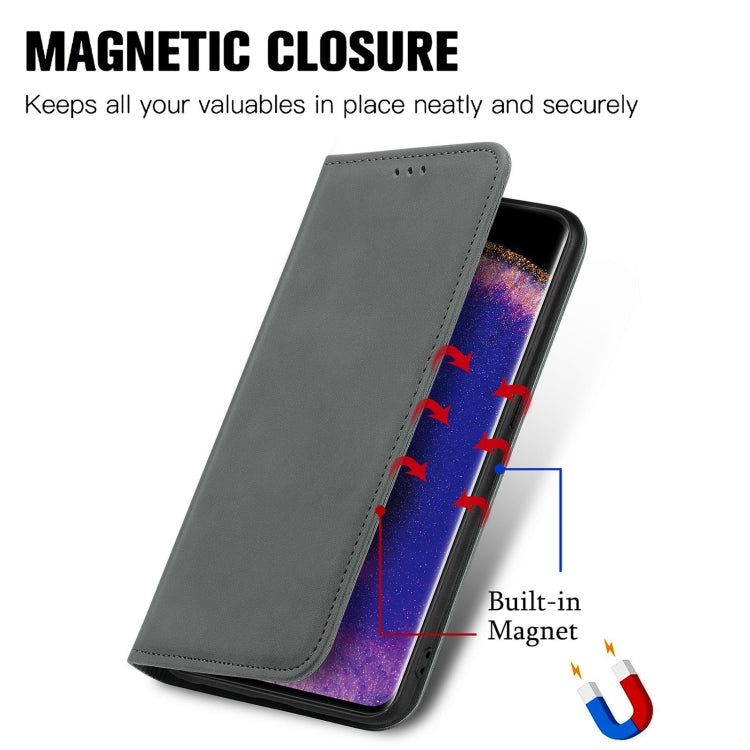 For OPPO Find X5 Retro Skin Feel Magnetic Horizontal Flip Leather Phone Case