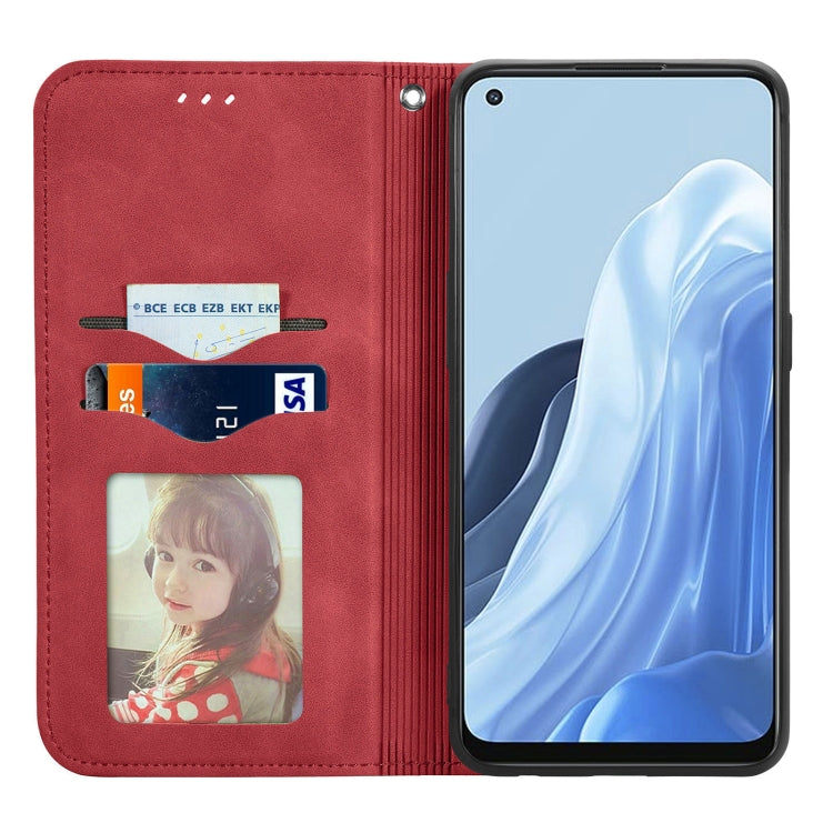 For OPPO Reno7 5G Retro Skin Feel Magnetic Horizontal Flip Leather Phone Case