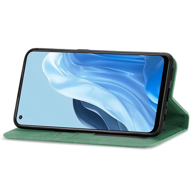 For OPPO Reno7 5G Retro Skin Feel Magnetic Horizontal Flip Leather Phone Case