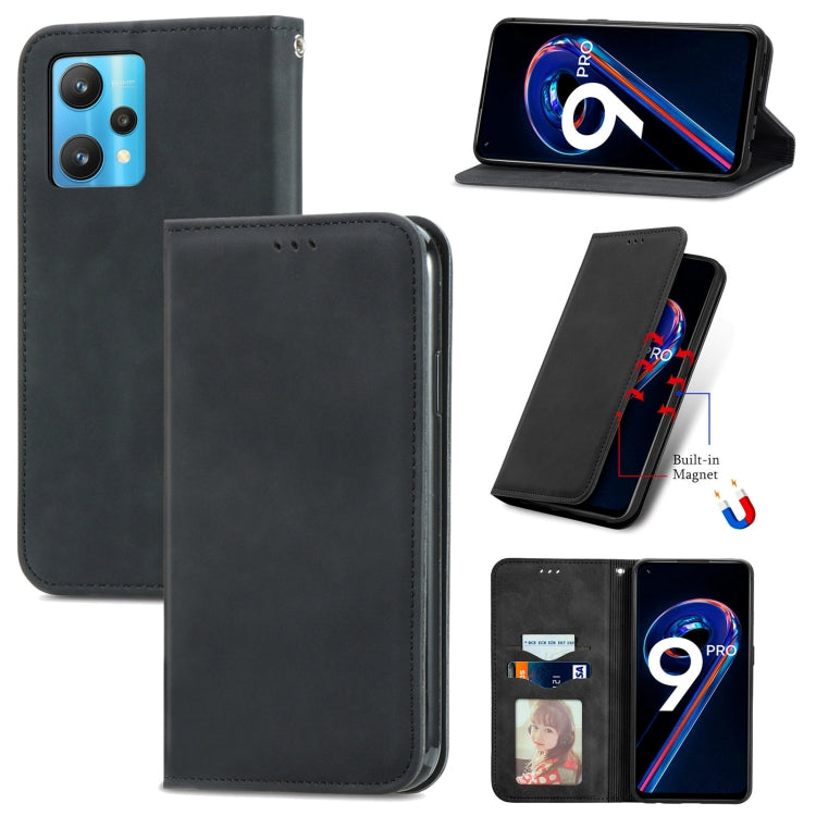 For OPPO Realme 9 Pro Retro Skin Feel Magnetic Horizontal Flip Leather Phone Case