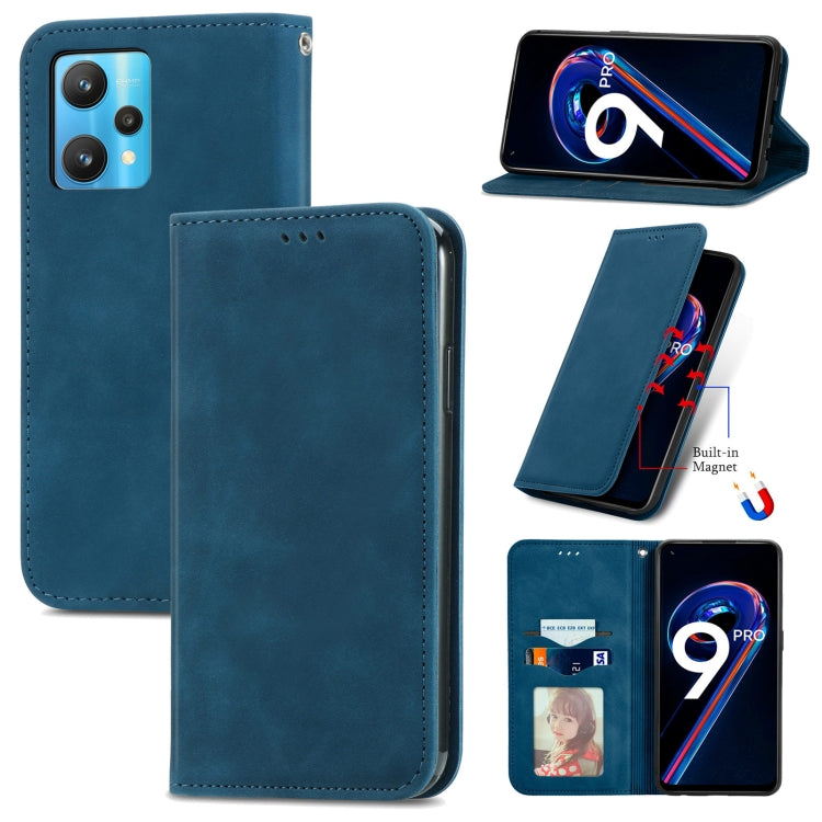 For OPPO Realme 9 Pro Retro Skin Feel Magnetic Horizontal Flip Leather Phone Case