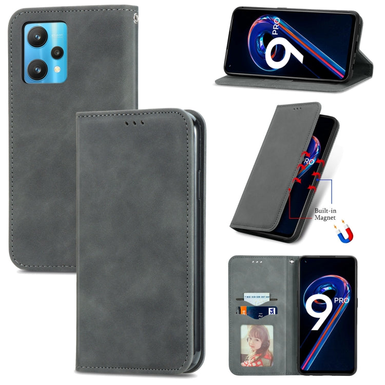 For OPPO Realme 9 Pro Retro Skin Feel Magnetic Horizontal Flip Leather Phone Case