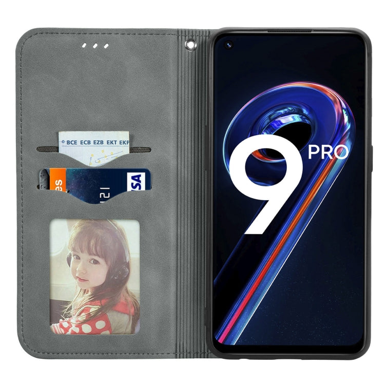 For OPPO Realme 9 Pro Retro Skin Feel Magnetic Horizontal Flip Leather Phone Case