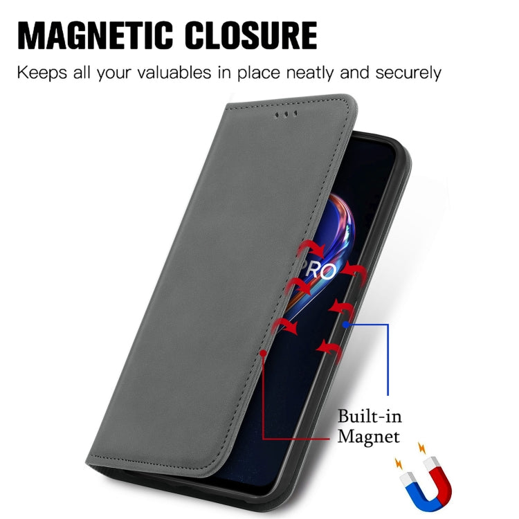 For OPPO Realme 9 Pro Retro Skin Feel Magnetic Horizontal Flip Leather Phone Case