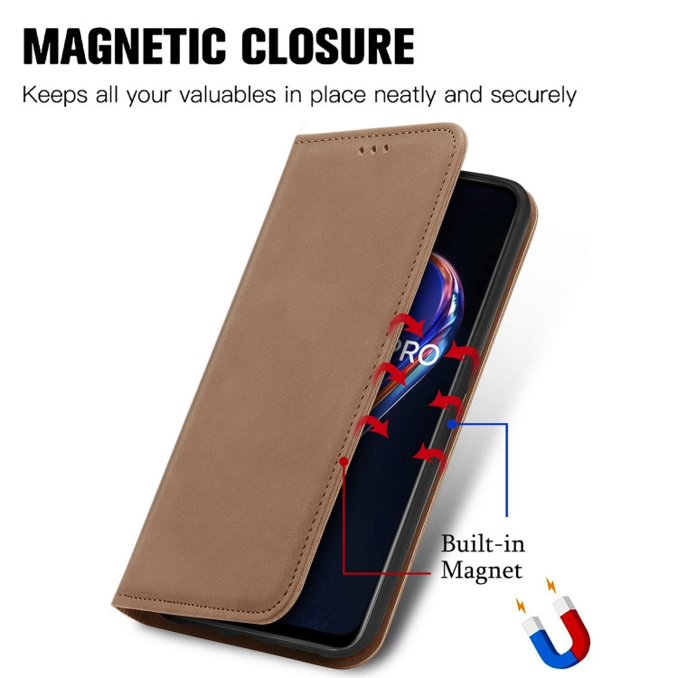 For OPPO Realme 9 Pro Retro Skin Feel Magnetic Horizontal Flip Leather Phone Case
