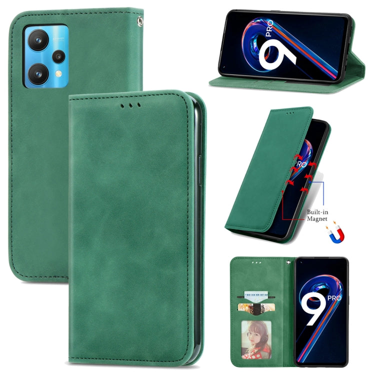 For OPPO Realme 9 Pro Retro Skin Feel Magnetic Horizontal Flip Leather Phone Case