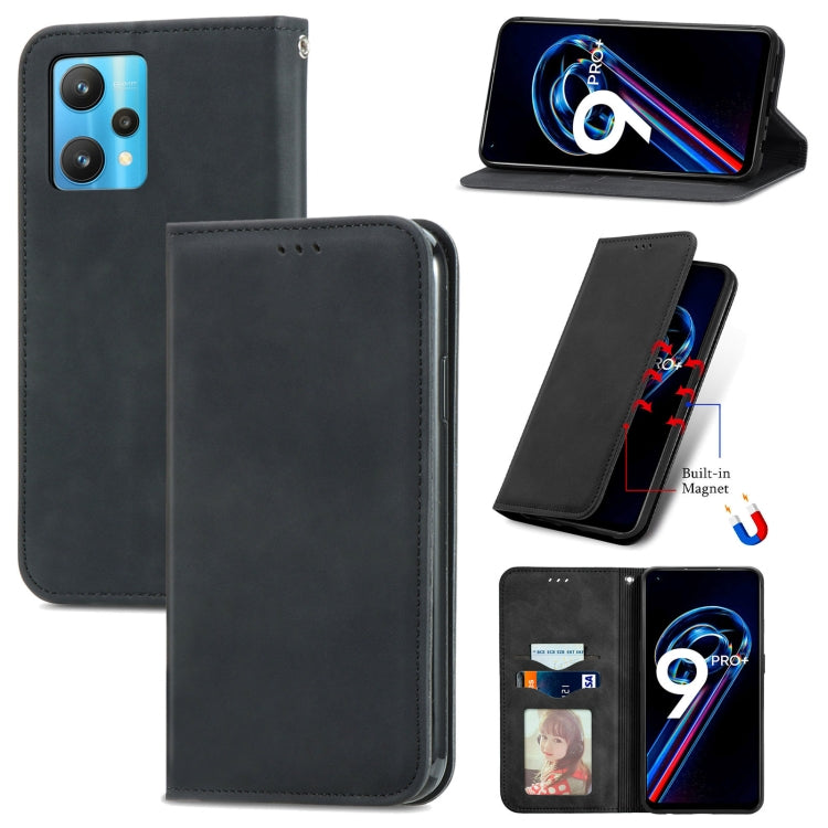 For OPPO Realme 9 Pro+ 5G Retro Skin Feel Magnetic Horizontal Flip Leather Phone Case