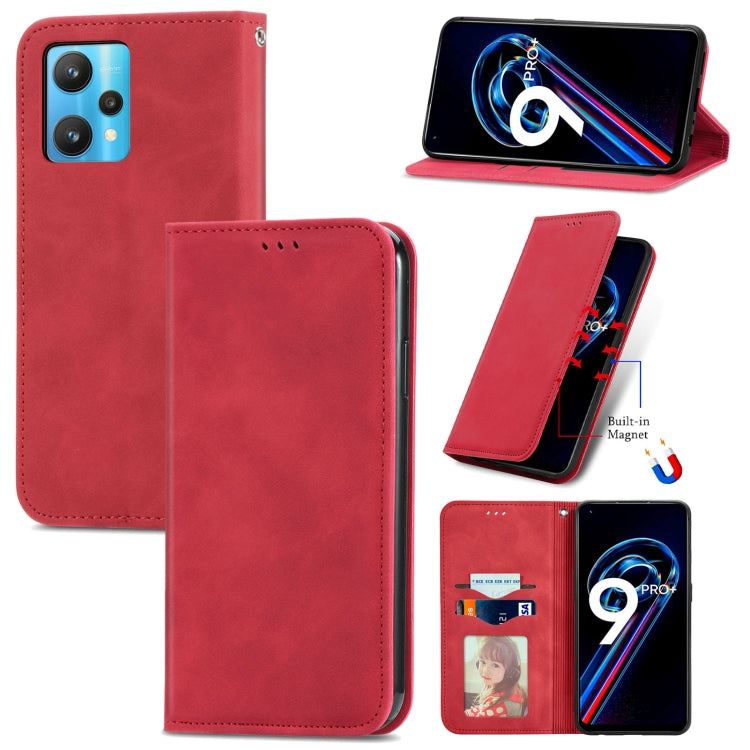 For OPPO Realme 9 Pro+ 5G Retro Skin Feel Magnetic Horizontal Flip Leather Phone Case