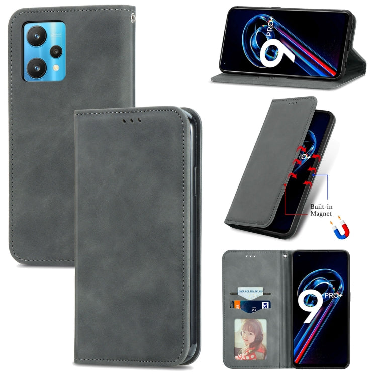 For OPPO Realme 9 Pro+ 5G Retro Skin Feel Magnetic Horizontal Flip Leather Phone Case