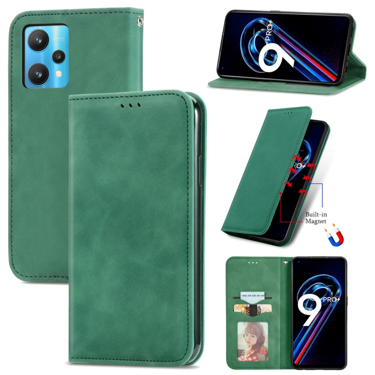 For OPPO Realme 9 Pro+ 5G Retro Skin Feel Magnetic Horizontal Flip Leather Phone Case