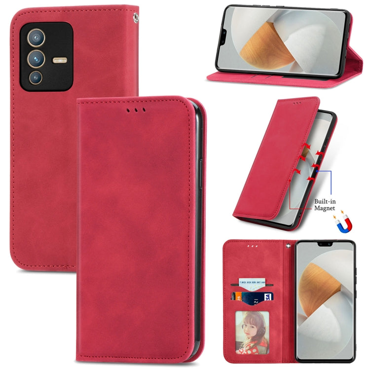 For vivo S12 Pro Retro Skin Feel Magnetic Horizontal Flip Leather Phone Case