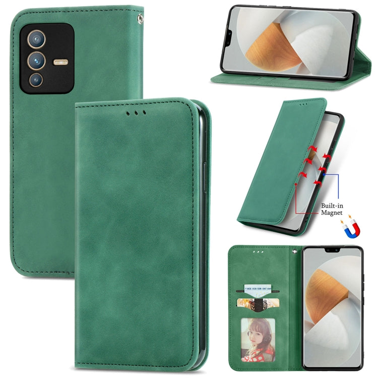 For vivo S12 Pro Retro Skin Feel Magnetic Horizontal Flip Leather Phone Case