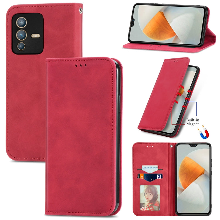 For vivo S12 Retro Skin Feel Magnetic Horizontal Flip Leather Phone Case