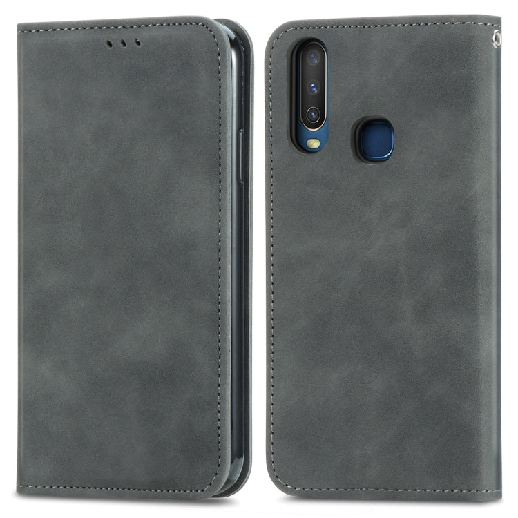 For vivo Y17 Retro Skin Feel Magnetic Horizontal Flip Leather Phone Case
