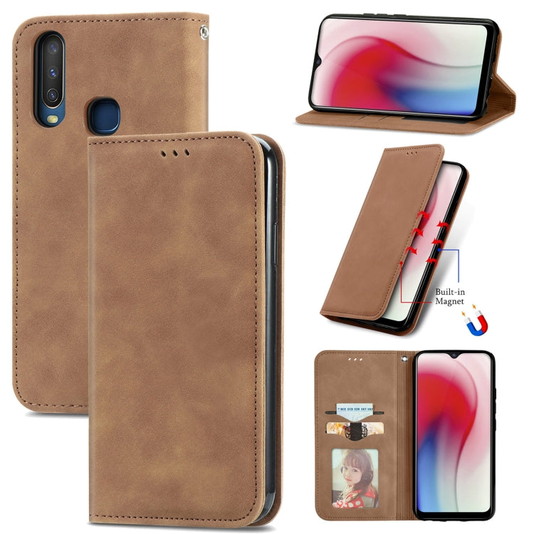 For vivo Y17 Retro Skin Feel Magnetic Horizontal Flip Leather Phone Case