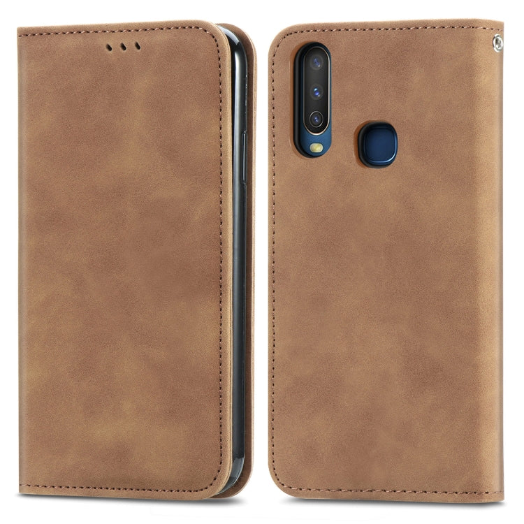 For vivo Y17 Retro Skin Feel Magnetic Horizontal Flip Leather Phone Case