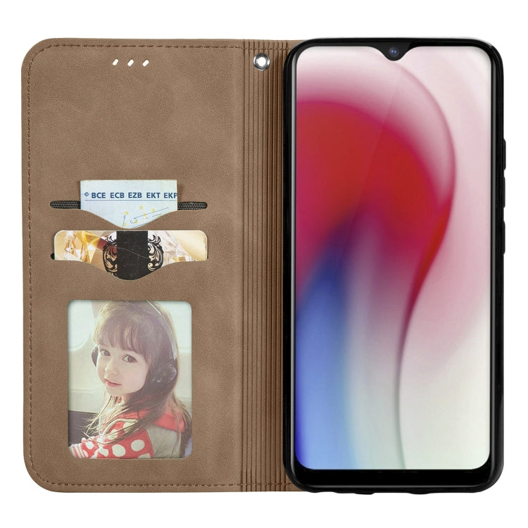 For vivo Y17 Retro Skin Feel Magnetic Horizontal Flip Leather Phone Case