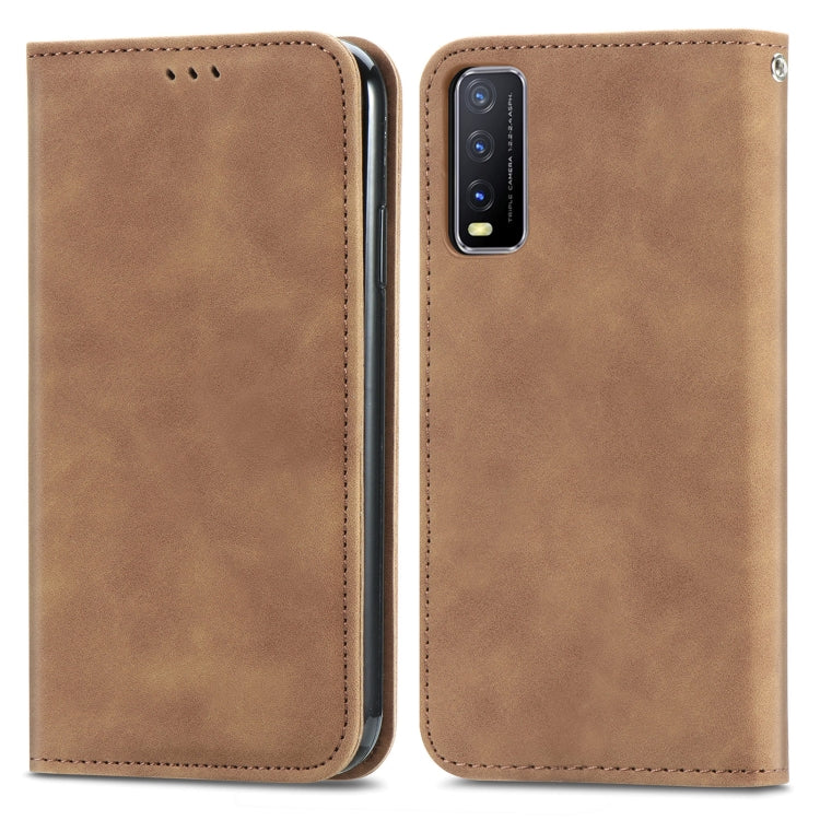 For vivo Y20 / Y20 2021 Retro Skin Feel Magnetic Horizontal Flip Leather Phone Case