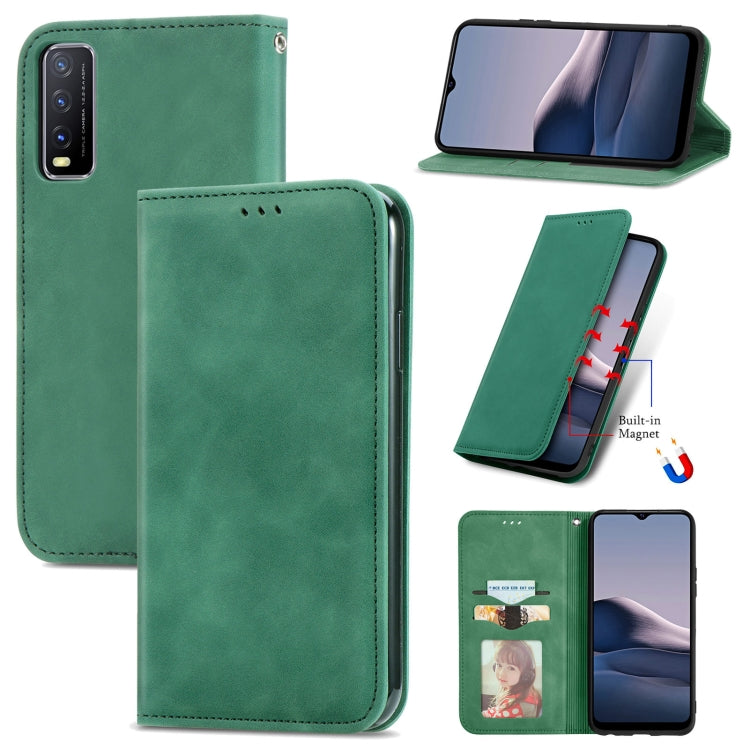 For vivo Y20 / Y20 2021 Retro Skin Feel Magnetic Horizontal Flip Leather Phone Case