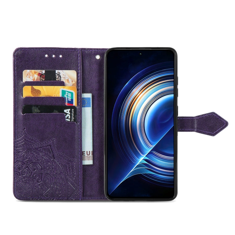 For Xiaomi Redmi K50 Pro Mandala Flower Embossed Flip Leather Phone Case