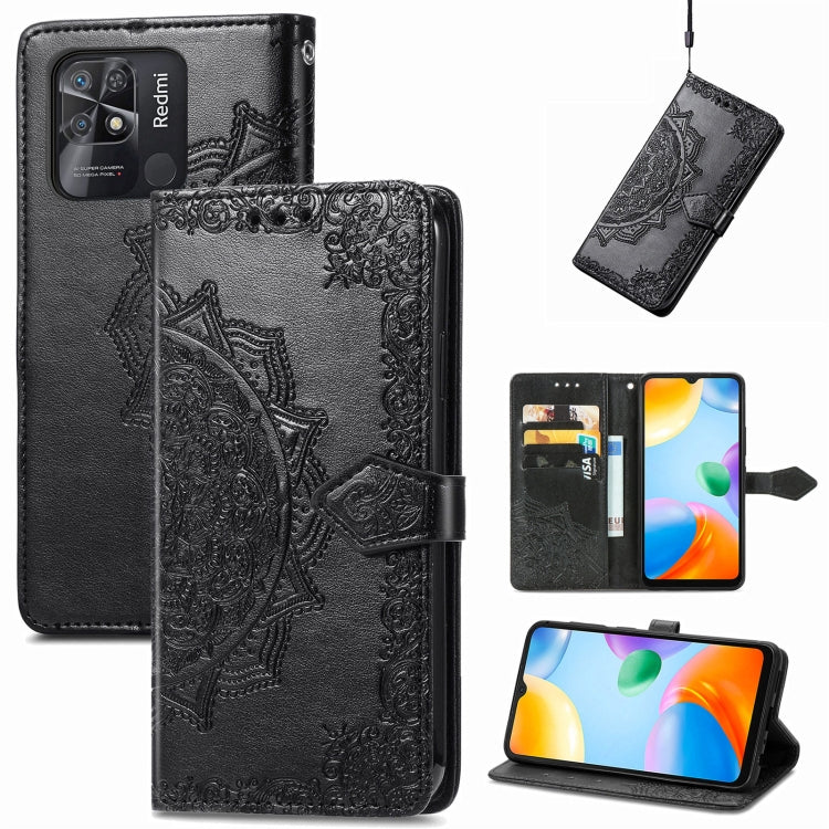 For Xiaomi Redmi 10C Mandala Flower Embossed Flip Leather Phone Case