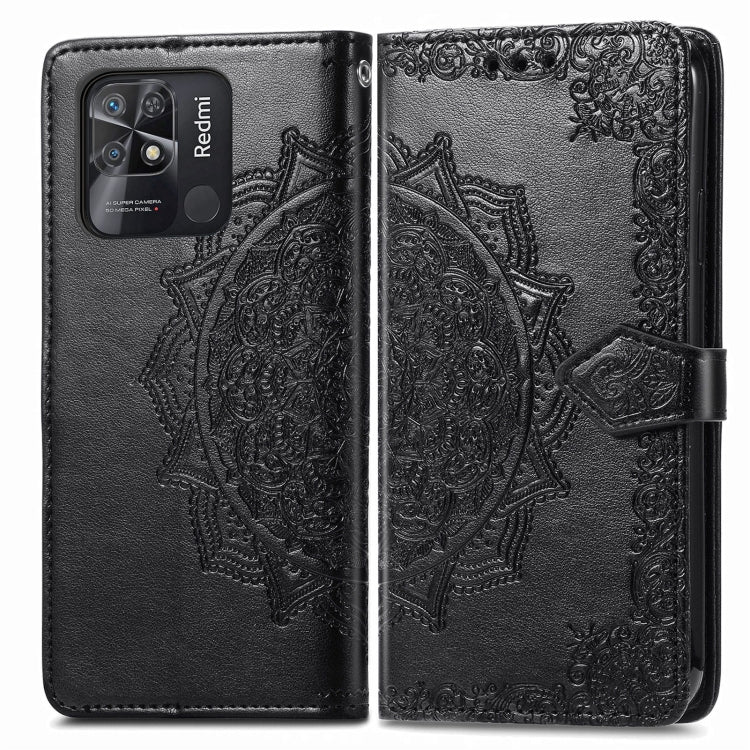 For Xiaomi Redmi 10C Mandala Flower Embossed Flip Leather Phone Case