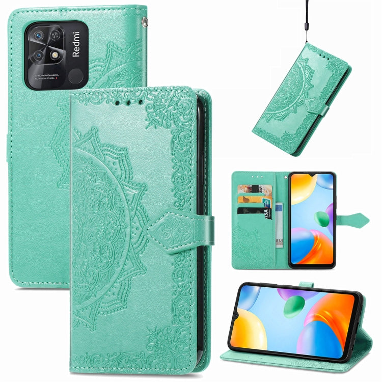 For Xiaomi Redmi 10C Mandala Flower Embossed Flip Leather Phone Case
