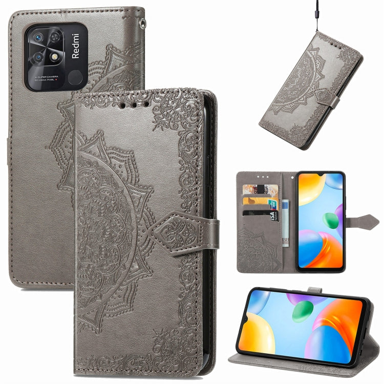 For Xiaomi Redmi 10C Mandala Flower Embossed Flip Leather Phone Case