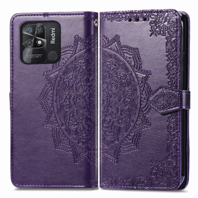 For Xiaomi Redmi 10C Mandala Flower Embossed Flip Leather Phone Case
