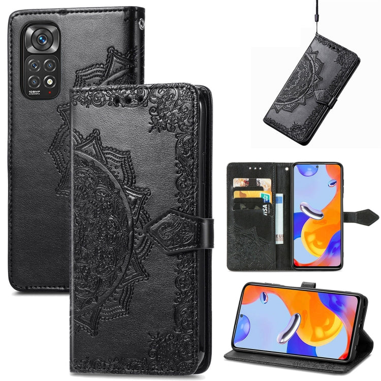 For Xiaomi Redmi Note 11 Pro 4G Global Mandala Flower Embossed Flip Leather Phone Case