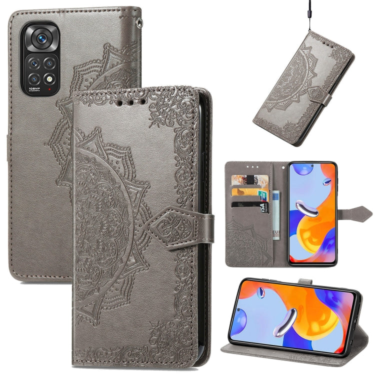 For Xiaomi Redmi Note 11 Pro 4G Global Mandala Flower Embossed Flip Leather Phone Case