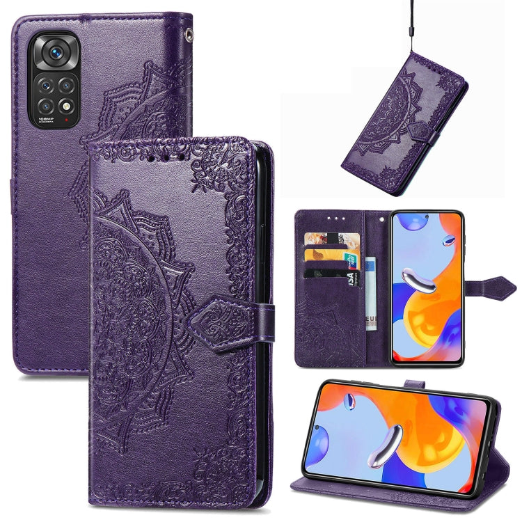 For Xiaomi Redmi Note 11 Pro 4G Global Mandala Flower Embossed Flip Leather Phone Case