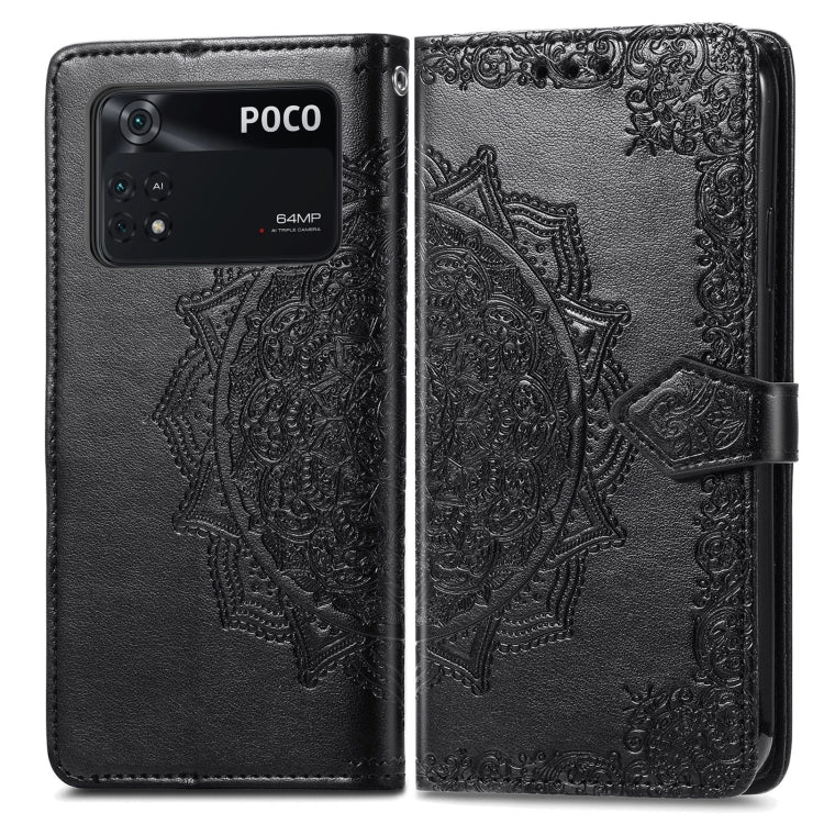 For Xiaomi Poco M4 Pro 4G Mandala Flower Embossed Flip Leather Phone Case
