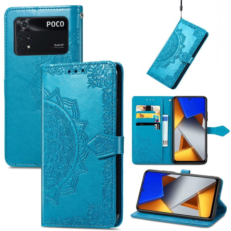 For Xiaomi Poco M4 Pro 4G Mandala Flower Embossed Flip Leather Phone Case