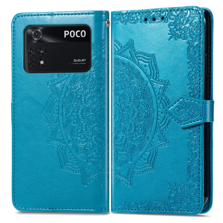 For Xiaomi Poco M4 Pro 4G Mandala Flower Embossed Flip Leather Phone Case