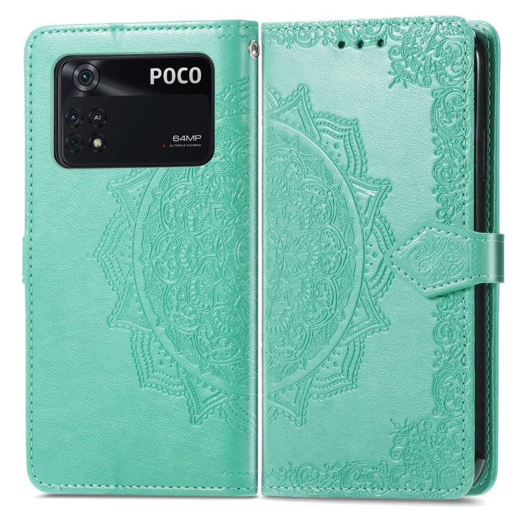 For Xiaomi Poco M4 Pro 4G Mandala Flower Embossed Flip Leather Phone Case