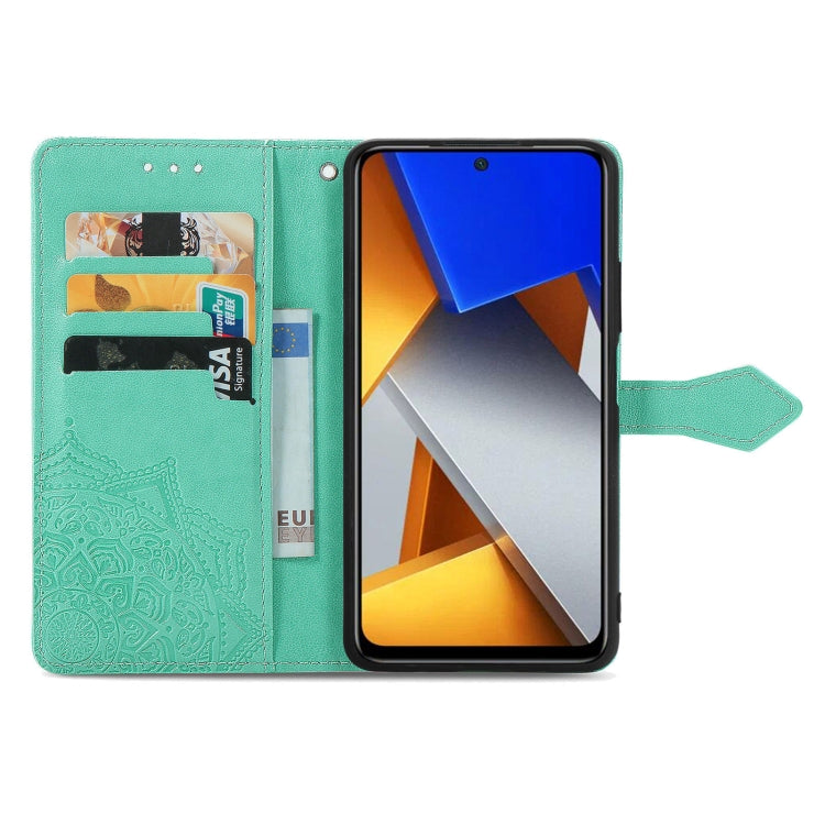 For Xiaomi Poco M4 Pro 4G Mandala Flower Embossed Flip Leather Phone Case