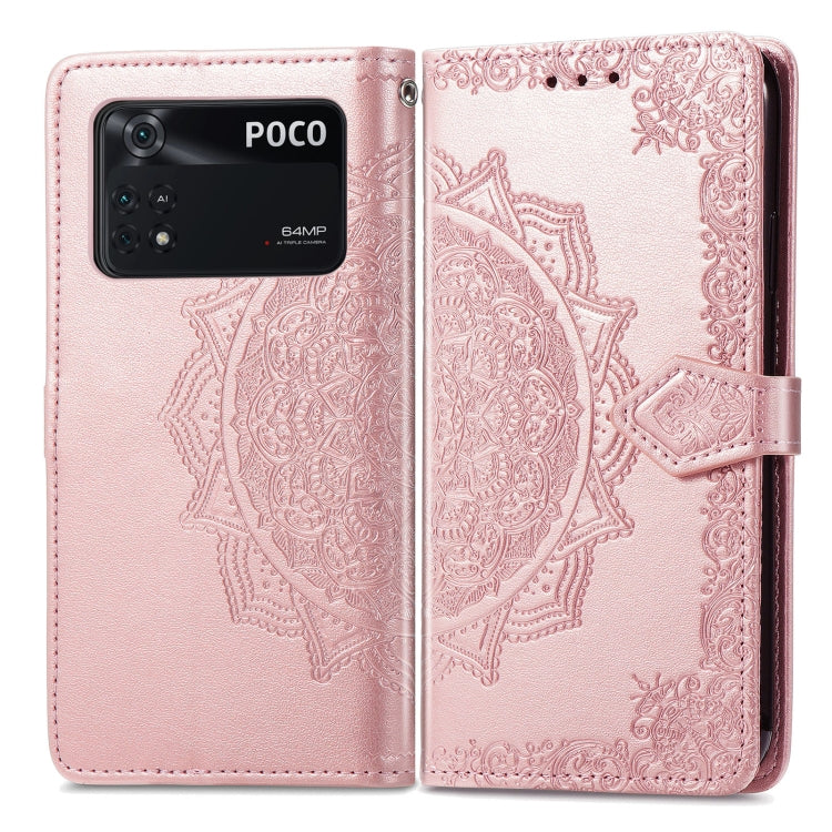 For Xiaomi Poco M4 Pro 4G Mandala Flower Embossed Flip Leather Phone Case