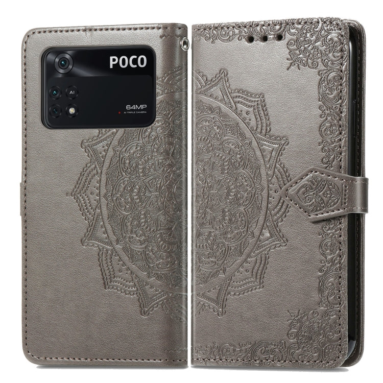 For Xiaomi Poco M4 Pro 4G Mandala Flower Embossed Flip Leather Phone Case